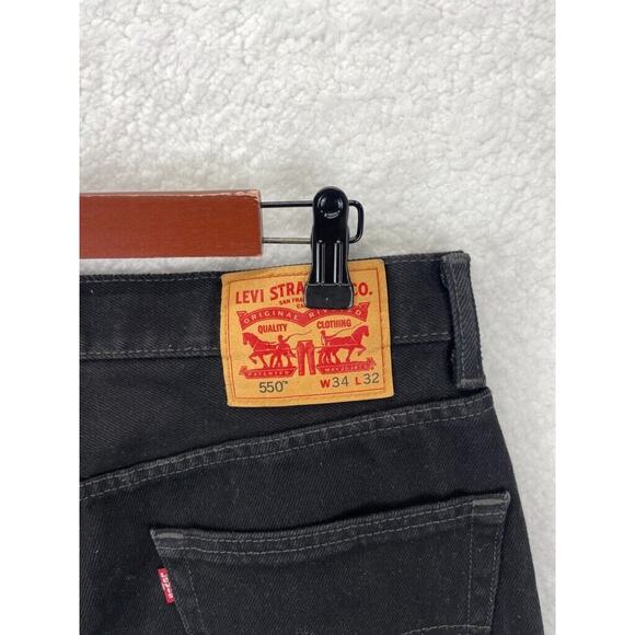 Levi’s 550 Relaxed Fit Jeans Men’s Size‎ 34x32 Black Straight Leg Denim Classic - Picture 7 of 9